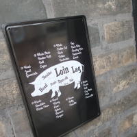 サインプレート通販,豚モチーフの英字プレートで空間にアクセントを