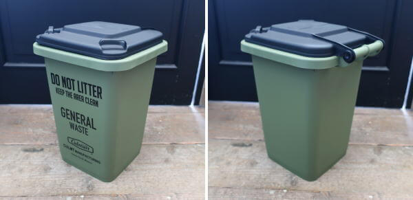 小ぶりなサイズ感が使いやすい　レタリングデザインがかわいいダストボックス・ゴミ箱