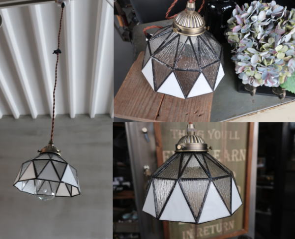 ステンドグラスペンダントライト アンバーカラー 落ち着いた雰囲気の照明