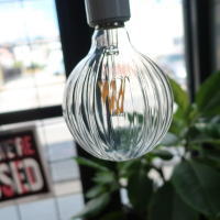 デザイン電球付きホワイトソケットライト