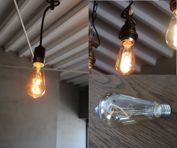 おしゃれ照明に映えるフィラメントLED電球,クラシックな雰囲気を演出するエジソン球デザイン