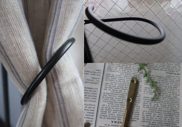 窓まわりをすっきり整える華奢な壁付けフック