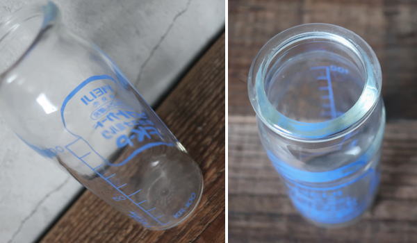 日本のアンティーク 牛乳瓶 7本セット レトロ 2デシリットル瓶 気泡